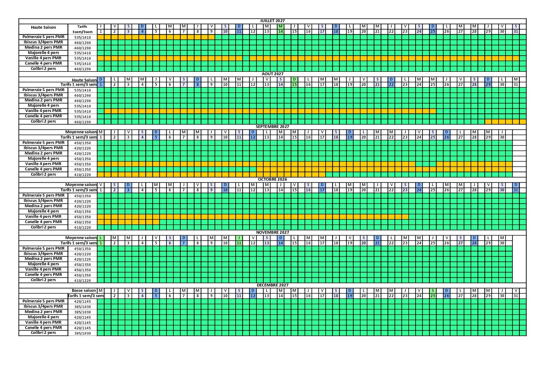 planning de reservation location cure thermale Lamalou 2027 en direct propriétaire